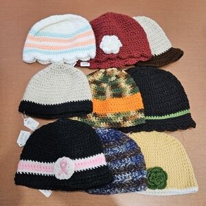 Lot of 9 Wholesale Adult Hats